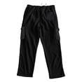 thumbnail image 4 of Ceisia Men Solid Color Loose Casual Pants Elastic Waist Drawstring Sports Gift Work Trousers, 4 of 7