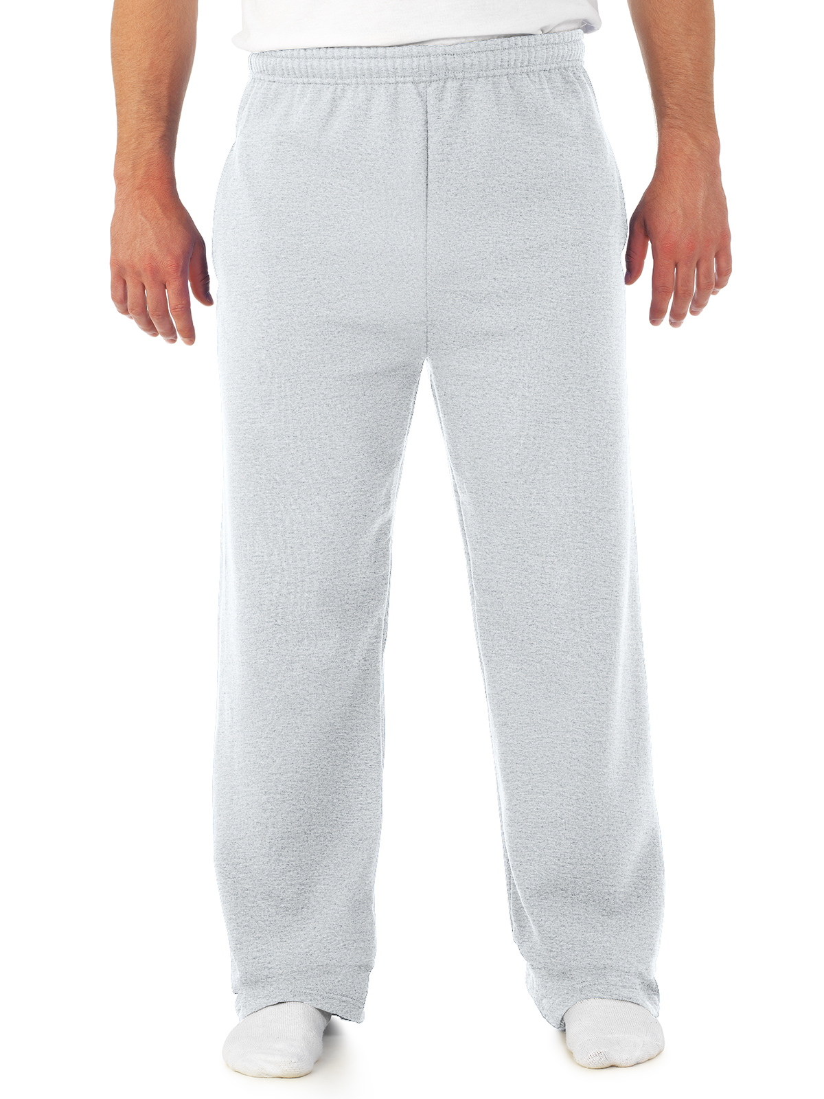 Jerzees Mens NuBlend Pocketed Open-Bottom Sweatpants, 3X, Ash