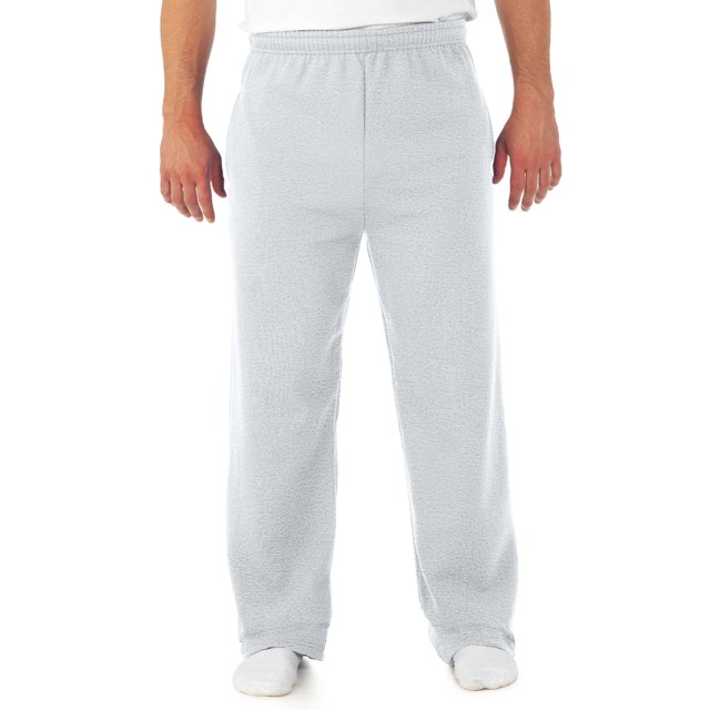 Jerzees Mens NuBlend Pocketed Open-Bottom Sweatpants, 3X, Ash