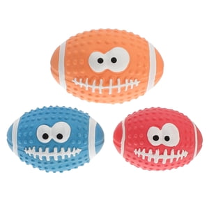3pcs Squeaky Dog Toys Latex Squeaky Rugby Ball Toys Interactive Toy for Pet Dog