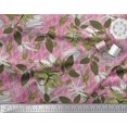 thumbnail image 2 of Soimoi Pink Cotton Voile Fabric Artistic Leaves Print Fabric by the Yard 56 Inch Wide, 2 of 5