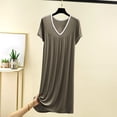 thumbnail image 2 of LOVZFMLL Robes pour Femmes Robe T-Shirt Maxi à Manches Courtes Nuisette Super Douce et Confortable Pyjama Chemises de Nuit Tenue de Détente Décontractée Vêtements de Nuit, 2 of 7