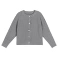 thumbnail image 4 of Mepaouo Girls Cardigan Sweater School Uniforms Toddler Long Sleeve Button Knit Solid Sweaters Tops Grey 110, 4 of 5