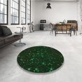 thumbnail image 4 of Ahgly Tapis Rond Lavable en Machine Intérieur Transitionnel Vert Émeraude Profond, 6 Pieds Rond, 4 of 7