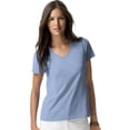 thumbnail image 1 of Hanes Womens Nano-T V-Neck T-Shirt, L, Light Blue, 1 of 3