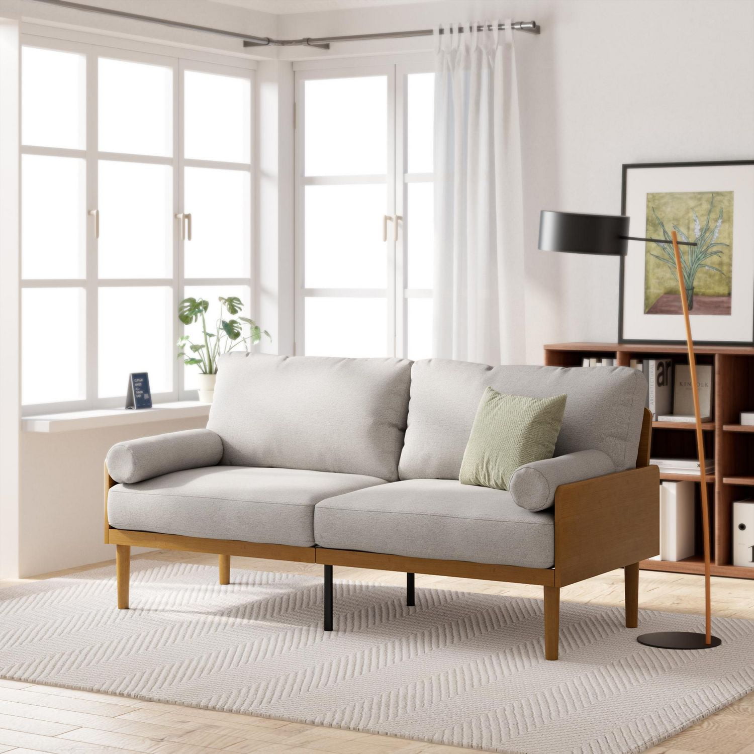 Zinus Denzel 68 inch 3 Seat Bamboo Sofa
