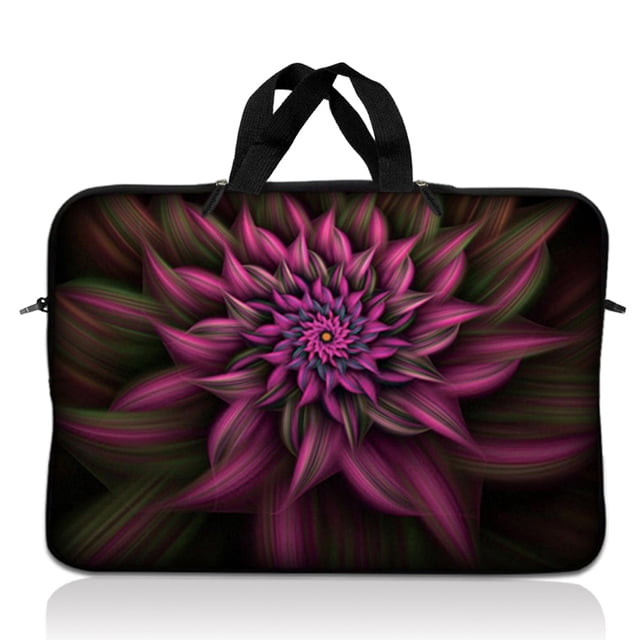 LSS Laptop Sleeve Bag 10.2 Inch Purple Floral Flower Neoprene Case
