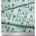 thumbnail image 2 of Soimoi Rayon Fabric Floral Love Text Print Fabric by the Yard 42 Inch Wide, 2 of 5