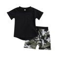 thumbnail image 1 of Kmbangi Little Boys Outfit Short Sleeve Top Printing/Solid Color Shorts, 1 of 8