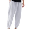 thumbnail image 1 of Mens Pants, Mens Solid Color Pocket Drawstring Casual Youth Versatile Sports Oversized Pants, 1 of 6
