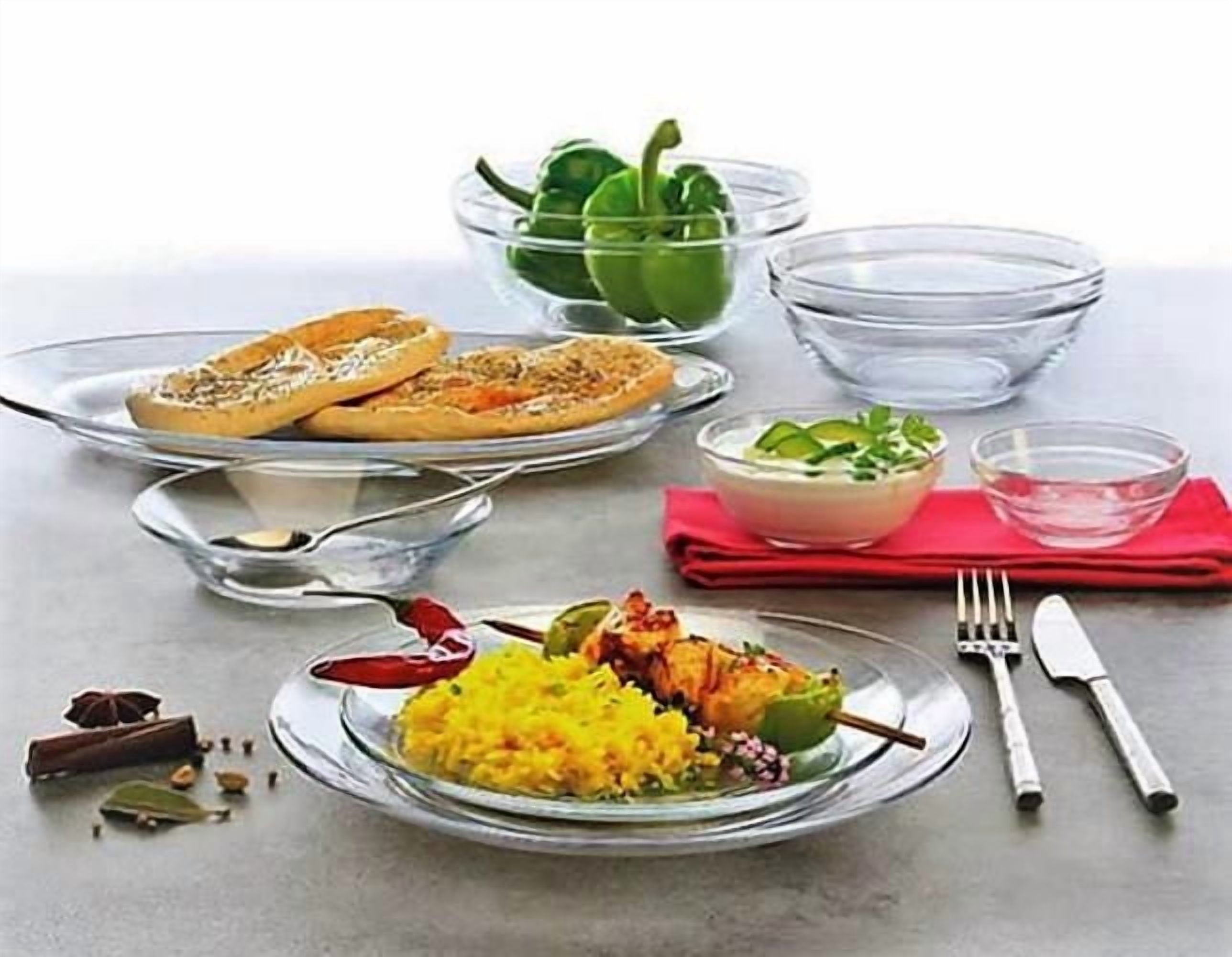 Duralex- Assiette à dessert Lys en verre transparent 19 cm - Ensemble de 6