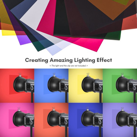 20pcs Color Filters For Lighting Effects, Studio Color Gel Sheet For Stage,Theater, Party,Photo,Video Colorful Light Translucent Pvc Filters Colorful Gel Sheet Photography Color
