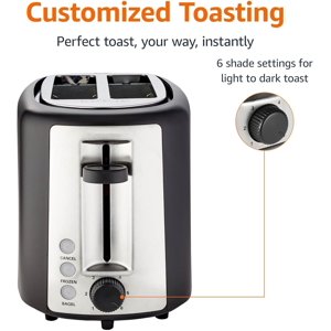 Tostadora de 2 rebanadas, con 6 niveles de tostado y ranuras extra anchas 900W
