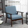 thumbnail image 4 of HOMCOM Modern Accent Chair with Cushioned Seat and Rubberwood Arms, 4 of 10