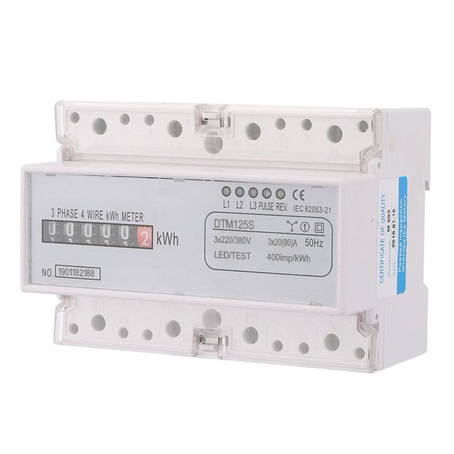 LHCER Power Meter,220/380V 20-80A Energy Consumption Digital Electric Power Meter 3 Phase KWh Meter, Energy Meter