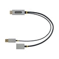 thumbnail image 3 of StarTech.com 1 Pieds (30cm) HDMI to DisplayPort Adapter, Active 4K 60Hz HDMI Source to DP Monitor Adapter Cable, USB Bus Powered, HDMI 2.0 to DisplayPort Converter for Laptops/PC - Supports HDR and Ultrawide Displays (128-HDMI-DISPLAYPORT) - Câble Adaptateur - HDMI, USB (Alimentation Uniquement) Mâle vers DisplayPort Femelle - 1 Pi - Gris, Noir - Actif, 4K60Hz (3840 x 2160) support, 3 of 6
