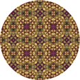 thumbnail image 1 of Ahgly Tapis Rond Lavable en Machine Intérieur Transitionnel Orange Or, 4 Pieds Rond, 1 of 7