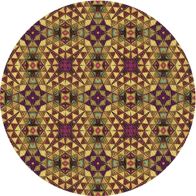 Ahgly Tapis Rond Lavable en Machine Intérieur Transitionnel Orange Or, 4 Pieds Rond