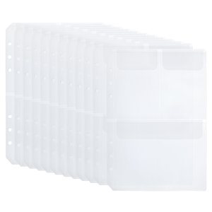 Unique Bargains A5 Beurre 3 Les poches, paquet de 12 PVC Fermeture éclair 6 Trous Binder Pouch pour 6-Ring Bloc-notes, effacer