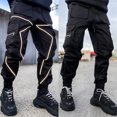 thumbnail image 3 of Clearance Mrasaso Cargo Pants for Men, Men's Solid Color Three-dimensional Sense Sports Multi-pocket Washed Straight Barrel Reflect Light Cargo Outdoor Casual Pants, 3 of 6