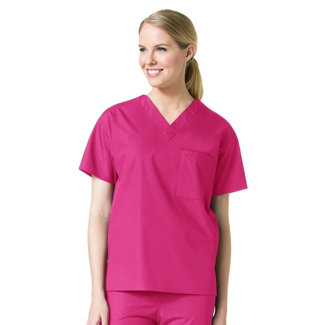 Core by Maevn Unisex V-Neck Pocket Solid Scrub Top, Solid, 1