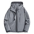 thumbnail image 3 of Sentmoon Womens Jackets Plus Size Hooded Neck Long Sleeve Womens Coat Zipper Solid Color Windproof Waterproof Womens Clothes Trendy Fall and Winter Active for Climbing and Hiking, 3 of 4