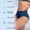 thumbnail image 4 of Women's Black High Waisted Bikini Bottoms - Retro Style, Basic Design, Full Coverage Swimsuit, Mid - Waist, Comfortable Material, S - XXL Sizes, 4 of 6