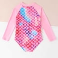 thumbnail image 4 of Kids Girls Rash Guard Swimming Bathing Suit Hawaiian Ruffle Long Sleeve Sun Protection Baby Girl Bathing Suit 6-7 Years Girls Clothing, 4 of 6