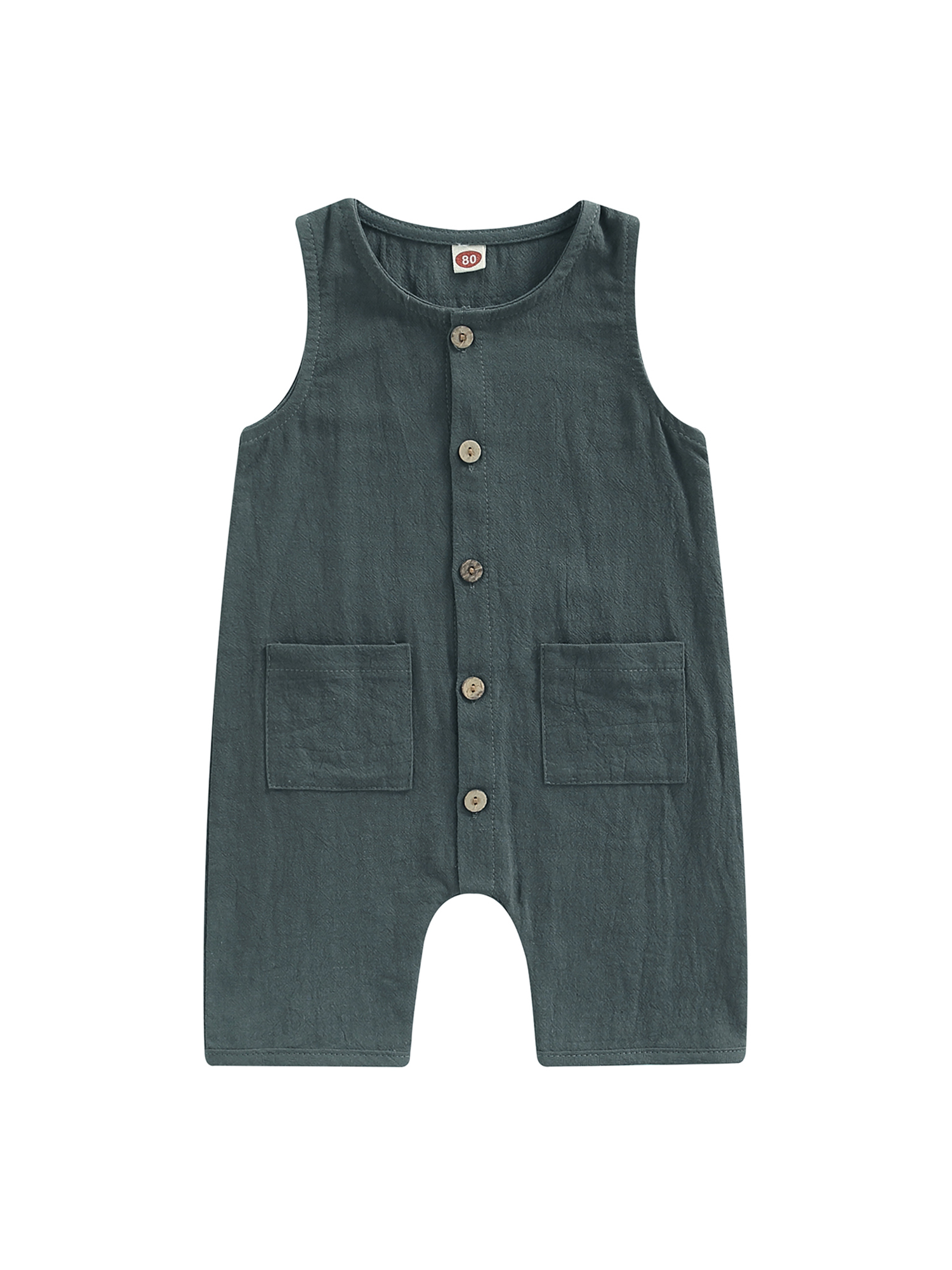 Faithtur Combinaison pour Bébé Garçon Fille, Col Rond Sans Manches Boutonnée une Pièce pour Tout-Petit de 0-3 Ans