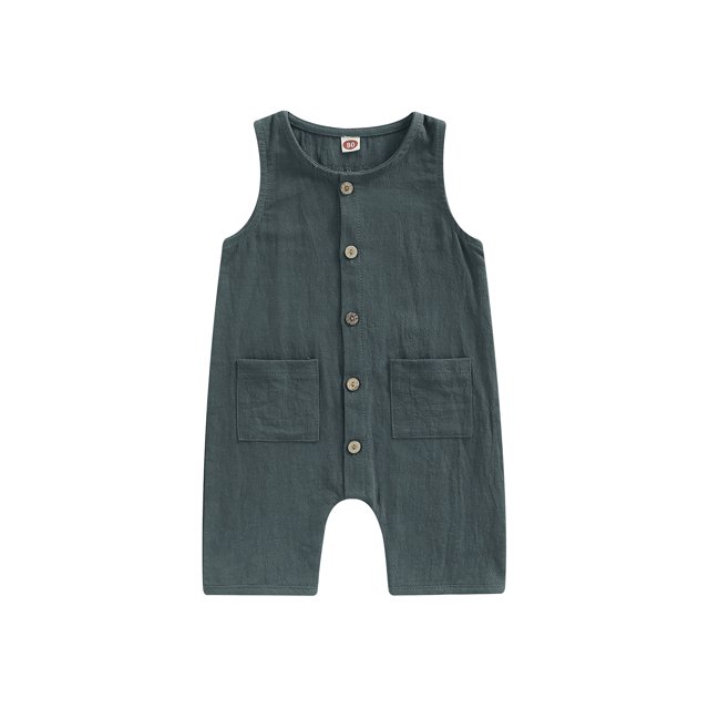 Faithtur Combinaison pour Bébé Garçon Fille, Col Rond Sans Manches Boutonnée une Pièce pour Tout-Petit de 0-3 Ans
