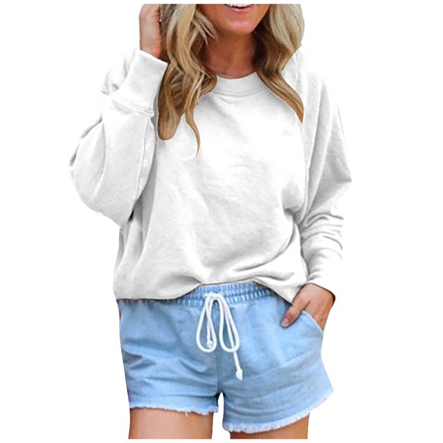 Birdeem Mode Femmes Décontracté Uni Manches Longues Chandail Chandail en Molleton Blouse Tops