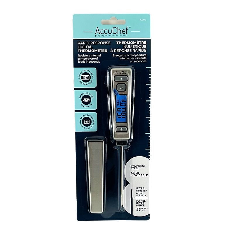 AccuChef Rapid Response Digital Thermometer, Stainless Steel, Backlit Display, Model 2275