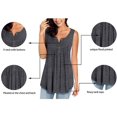 thumbnail image 3 of Womens Summer Sleeveless V Neck Solid Color Casual Swing Shirts Flowy Tank Tops Blouses with Buttons, 3 of 3