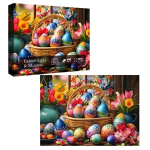 Puzzles de Pâques pour les adultes 1000 Pièces Oeufs de Pâques Puzzles de fleurs Puzzle de vacances 1000 pièces Floraux comme Décor de Pâques