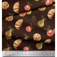thumbnail image 3 of Soimoi Brown Poly Georgette Fabric Cookies & Oranament Christmas Fabric Prints By Yard 42 Inch Wide, 3 of 5