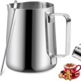 thumbnail image 1 of CNKOO Mousseur à Lait en Acier Inoxydable Mousseur à Lait Espresso Tasse Mousseur à Lait pour Café avec Stylo d'Art Décoratif pour Machine à Espresso Mousseur à Lait Art Latte, 1 of 6