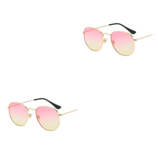 relayinert Fashionable Polarized Lens Small Square For Trendy Style Materials gold pink yellow C15 2Set