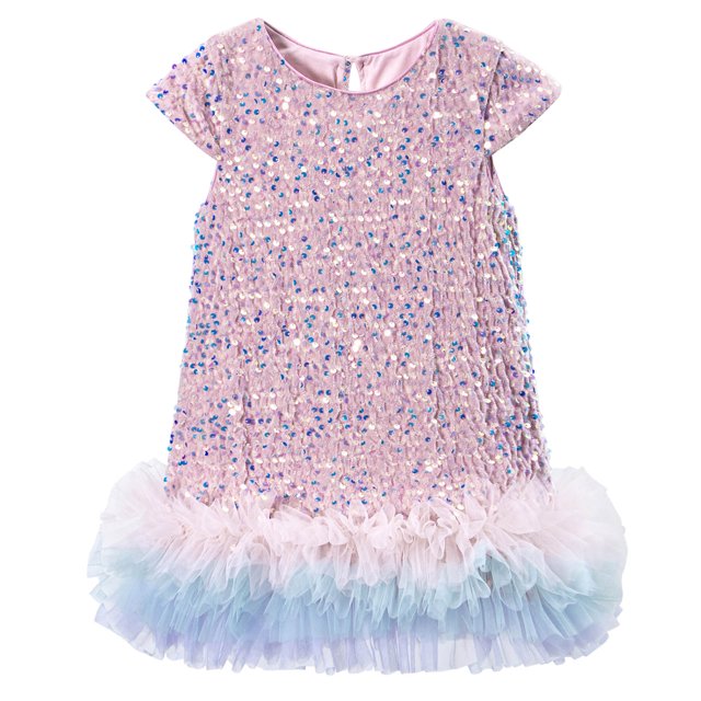 felwors Robe à Paillettes pour Tout-Petites Filles, Ligne A, Scintillante, Sans Manches, Robe de Mariée, Robes de Fête pour Filles