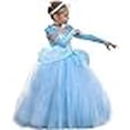thumbnail image 2 of Axaxa Cendrillon Déguisement pour Filles Robe Cendrillon Robes de Princesse pour Filles Fête d'Halloween Cosplay avec Manchette 2-11T, 2 of 4