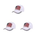 thumbnail image 4 of Decodeary Fashionable Baseball Cap Adjustable And Sun Defended Multi-colors Hat White 3Set, 4 of 6