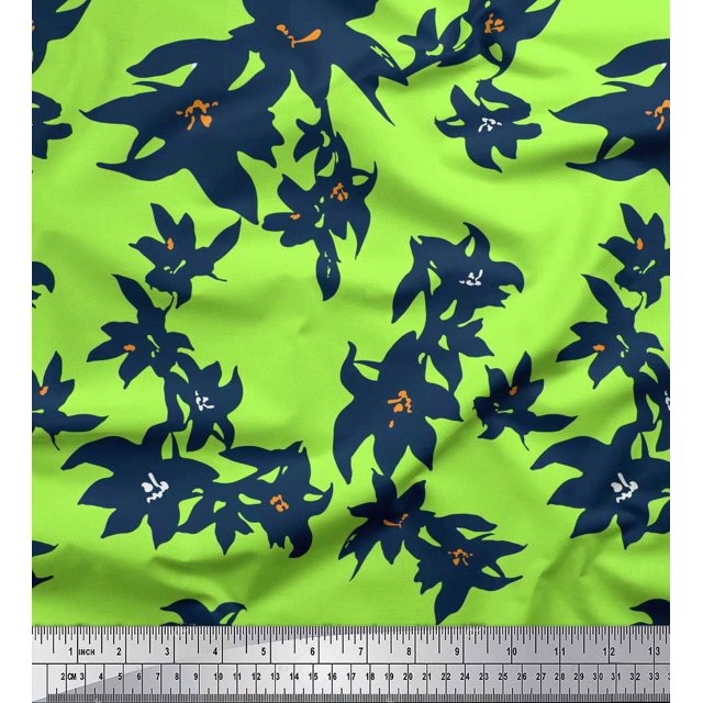Soimoi Poly Georgette Fabric Artistic Floral Print Fabric by Yard 52 Inch Wide