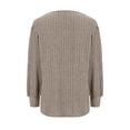 thumbnail image 3 of Meichang Puff Long Sleeve Shirts for Women Plus Size Square Neck Ribbed Knit Tops Solid Loose Fit Side Slit Hem Blouses Spring Trendy Women Tunic Tops, 3 of 5