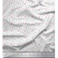 thumbnail image 1 of Soimoi White polyester Crepe Fabric Floral & Leaves Decor Fabric Printed Yard 42 Inch Wide, 1 of 3
