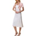 thumbnail image 4 of INSPIRE CHIC Cropped Cardigan for Women's Open Front Ruffle Knit Shrugs S Pink, 4 of 5