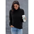 thumbnail image 4 of Women's Oversized Chunky Batwing Long Sleeve Turtleneck Sweater, 4 of 9