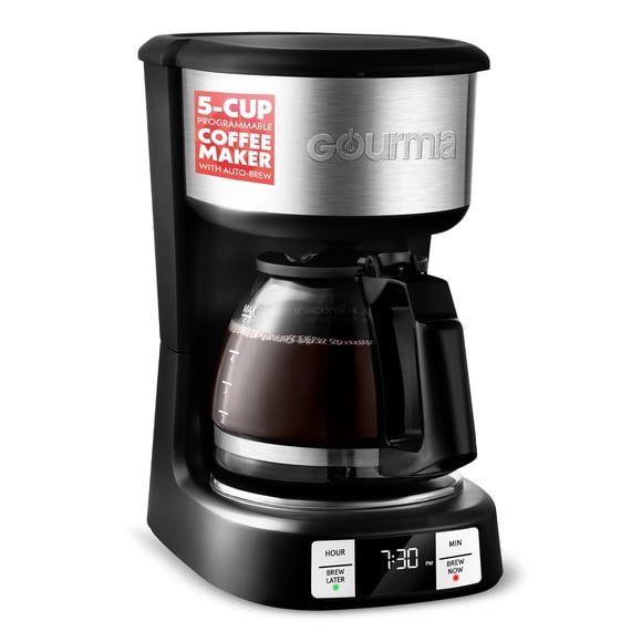 Gourmia Cafetière à Filtre Programmable 5 Tasses avec Infusion Différée Noire