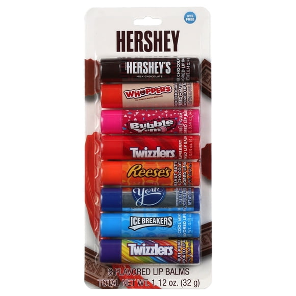 Hershy Lip Balms, Variety Flavored Lip Balms, 8 Lip Balms in 1 Pack