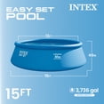 thumbnail image 3 of Intex 15' x 48" Easy Set Above Ground Swimming Pool Kit w/ 6 Replacement Filters, 3 of 7