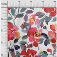 thumbnail image 1 of oneOone Tissu Velours Blanc Feuilles & Rose Floral Matériel de Robe Tissu Imprimé Tissu au Mètre 58 Pouces de Large, 1 of 5