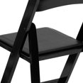thumbnail image 4 of HERCULES Series Black Wood Folding Chair with Vinyl Padded Seat, 4 of 8